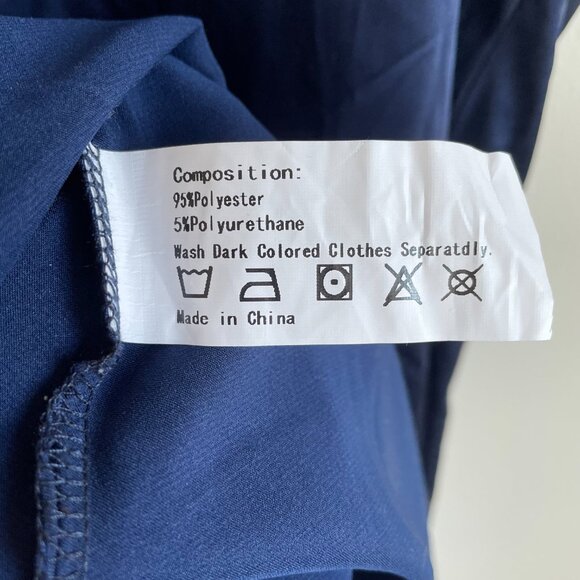 Zaful - Navy Blue Tie Front Satin Cami Dress - Picture 15 of 16